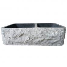 Barclay FSGDB4540-GPBG - Brandi 33'' Granite Dbl BowlFarmer Sink,Chiseled Frnt GPBG