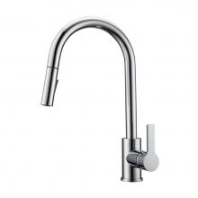 Barclay KFS413-L2-CP - Fenton Kitchen Faucet,Pull-outSpray, Metal Lever Handles,CP