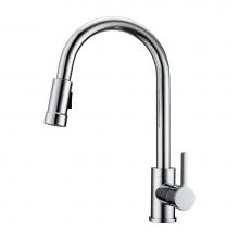 Barclay KFS414-L1-CP - Firth Kitchen Faucet,Pull-outSpray, Metal Lever Handles,CP