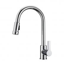 Barclay KFS414-L2-CP - Firth Kitchen Faucet,Pull-outSpray, Metal Lever Handles,CP