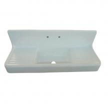 Barclay KSCI60-WH - Alma 60'' Cast Iron KitchenSink, 8'' Widespread,White