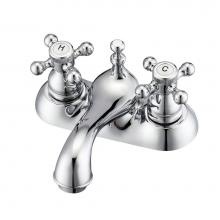 Barclay LFC204-BC-CP - Donata 4''cc Lav Faucet, No Hoses,Button Cross Handles, CP