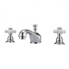 Barclay LFW100-PC-CP - Marsala 8''cc Lav Faucet, withHoses,Porcelain Cross Hdls, CP