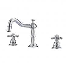 Barclay LFW102-BC-CP - Roma 8''cc Lav Faucet, withHoses,Button Cross Handles, CP