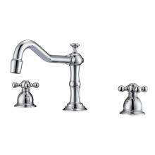 Barclay LFW102-MC-CP - Roma 8''cc Lav Faucet, withHoses, Metal Cross Handles,CP