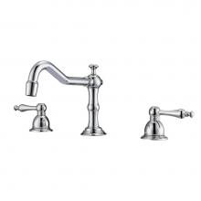 Barclay LFW102-ML-CP - Roma 8''cc Lav Faucet, withHoses, Metal Lever Handles, CP