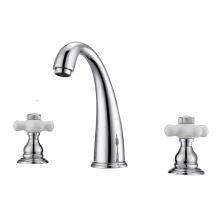 Barclay LFW106-PC-CP - Maddox 8''cc Lav Faucet, withhoses,Porcelain Cross Hdls, CP