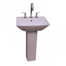 Barclay 3-778WH - Summit 600 Ped Lav, 8'' ws  White