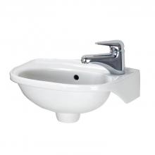 Barclay 4-551WH - Tina Wall Hung Basin, Right Hole w/Hangers, White