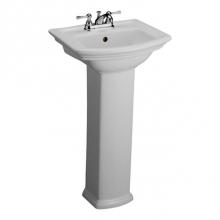 Barclay 3-388WH - Washington 460 Pedestal Lavatory, 8'', White