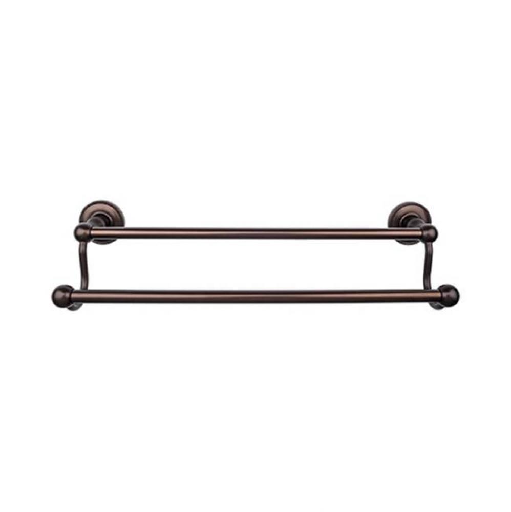 Edwardian Bath Towel Bar 30 In. Double - Beaded Bplate Oil Rubbed Bronze