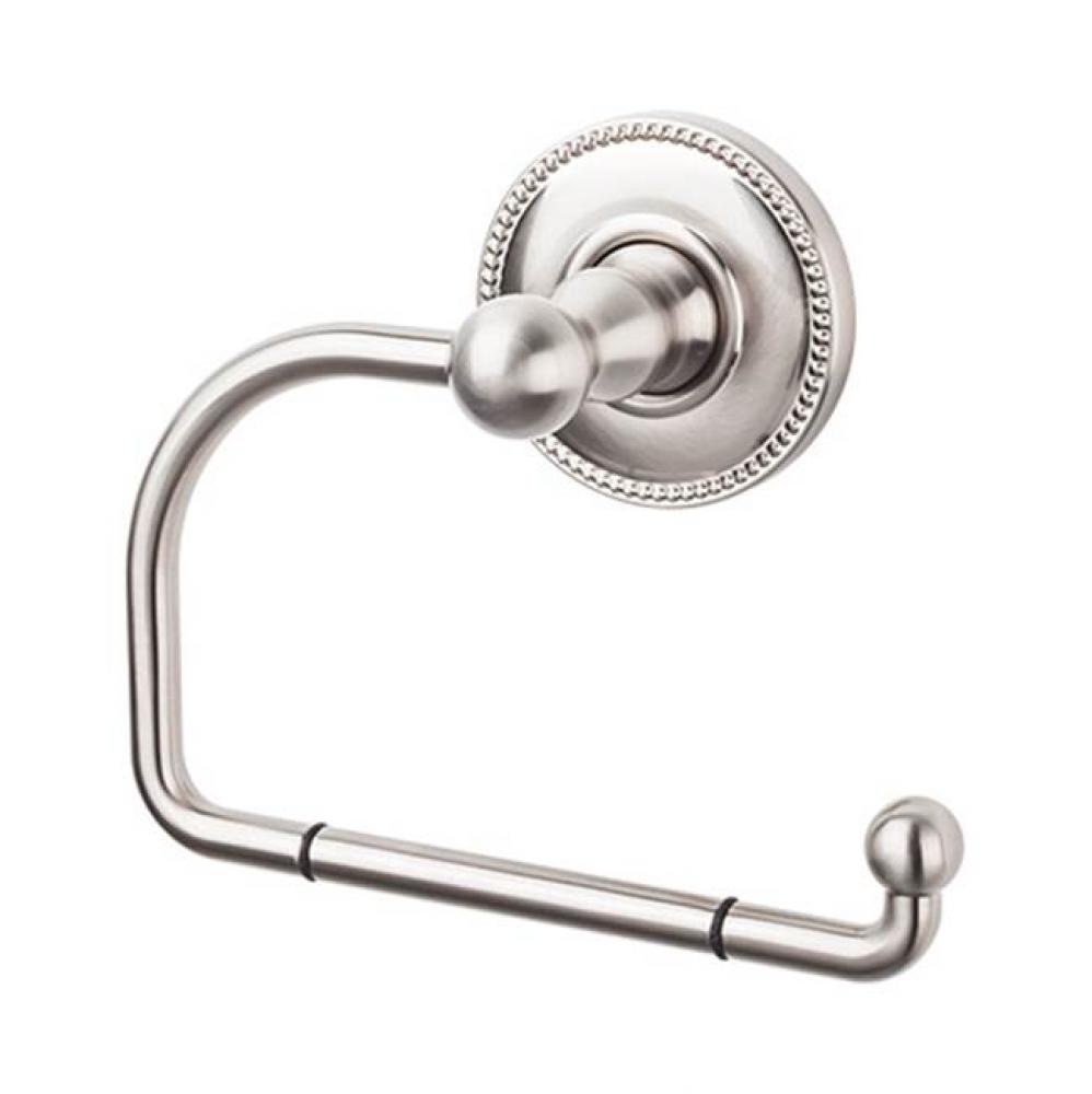 Edwardian Bath Tissue Hook Beaded Backplate Brushed Satin Nickel