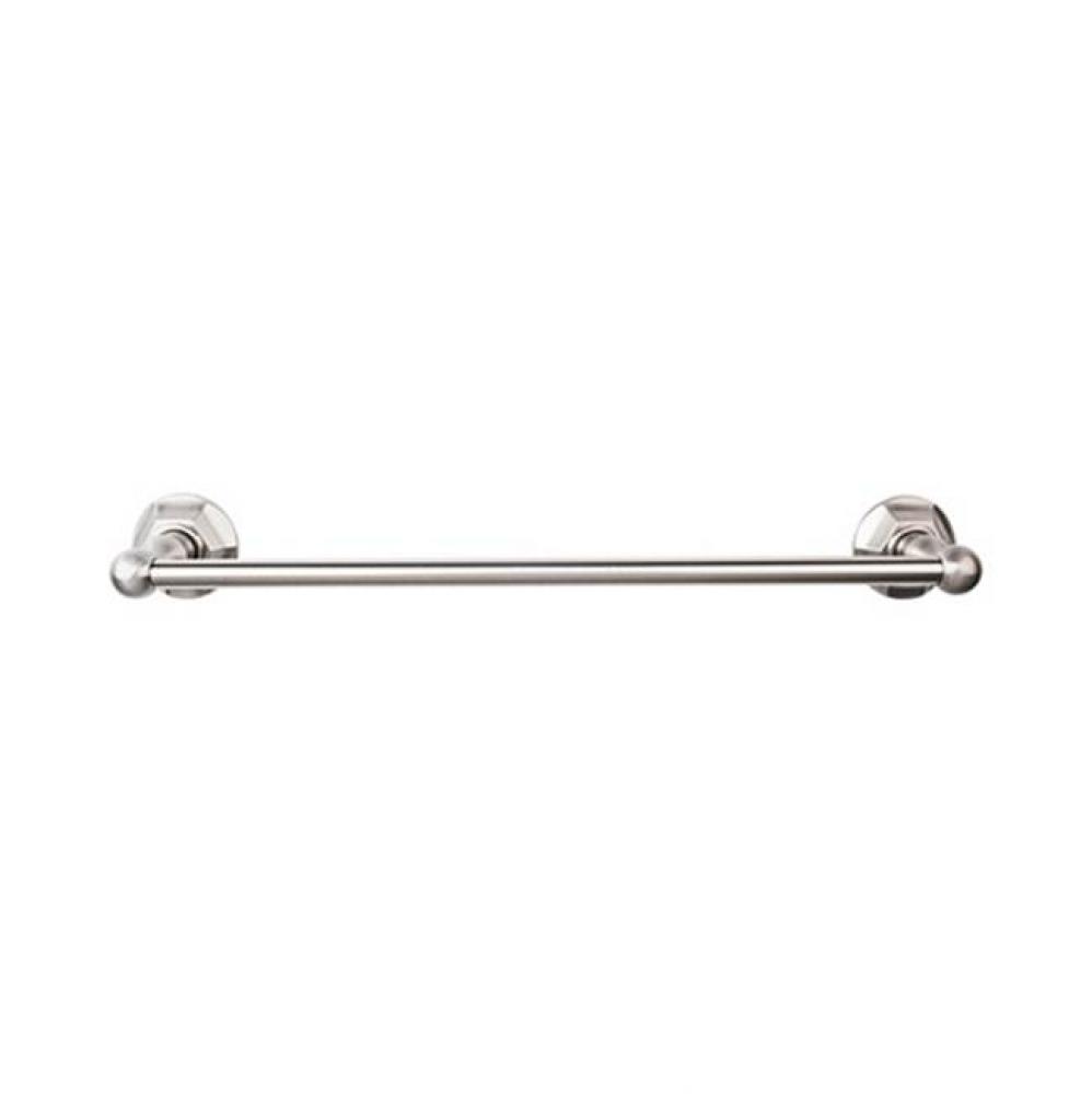 Edwardian Bath Towel Bar 18 Inch Single - Hex Backplate Brushed Satin Nickel