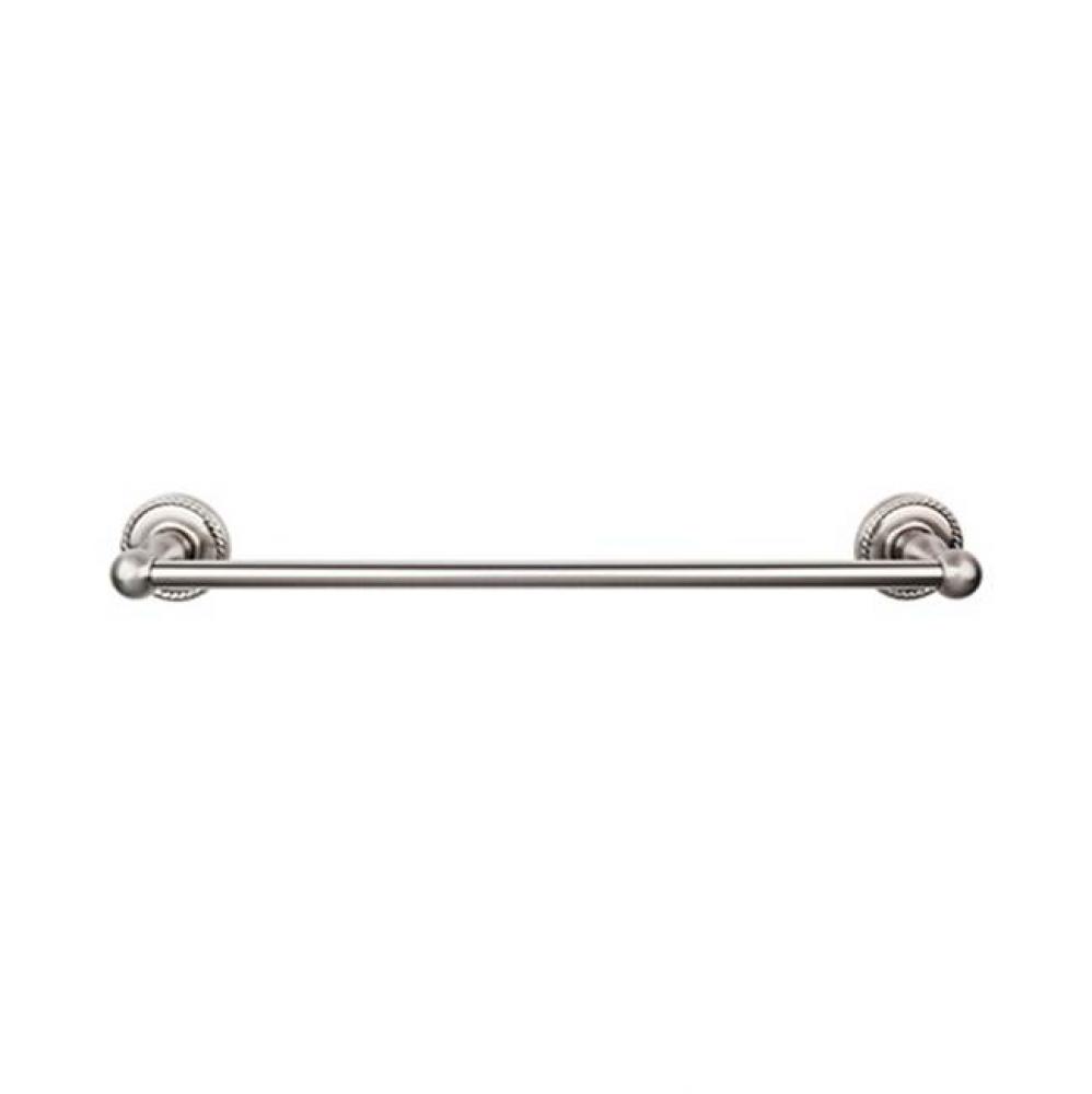 Edwardian Bath Towel Bar 24 In. Single - Rope Backplate Brushed Satin Nickel