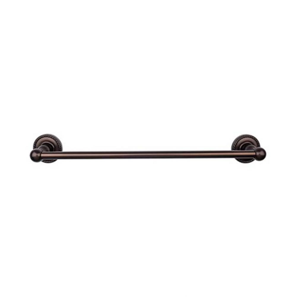 Edwardian Bath Towel Bar 24 In. Single - Rope Backplate Oil Rubbed Bronze