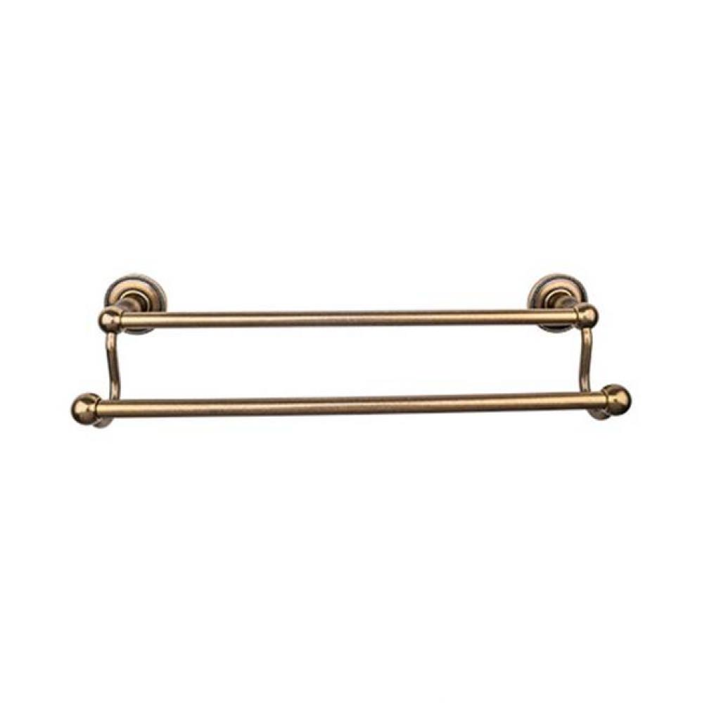 Edwardian Bath Towel Bar 24 In. Double - Beaded Bplate German Bronze