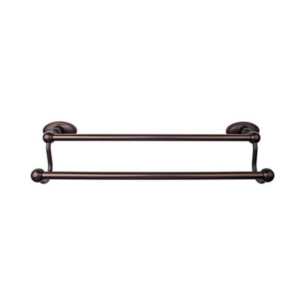 Edwardian Bath Towel Bar 24 In. Double - Oval Backplate Oil Rubbed Bronze
