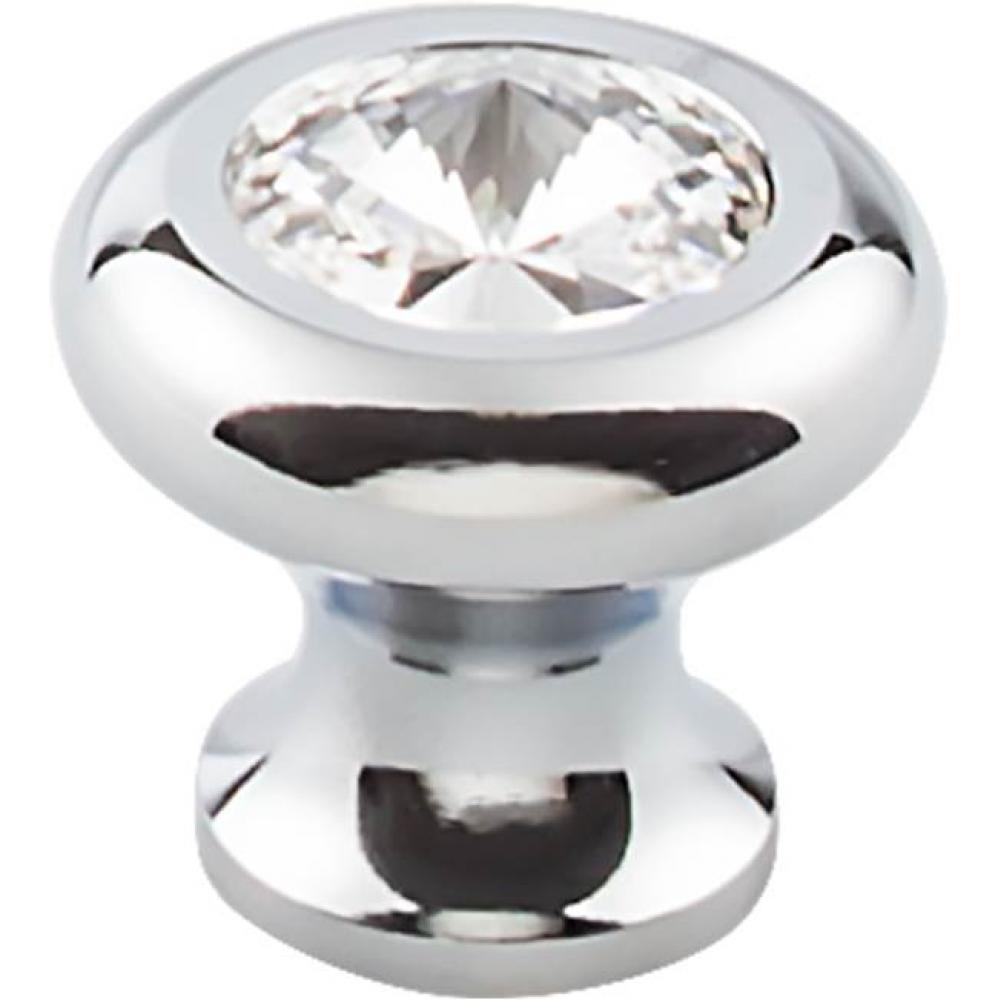 Hayley Crystal Knob Clear 1 3/16 Inch Polished Chrome Base