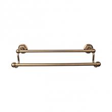 Top Knobs ED9GBZB - Edwardian Bath Towel Bar 24 Inch Double - Hex Backplate German Bronze