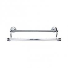 Top Knobs ED9PCE - Edwardian Bath Towel Bar 24 Inch Double - Ribbon Bplate Polished Chrome