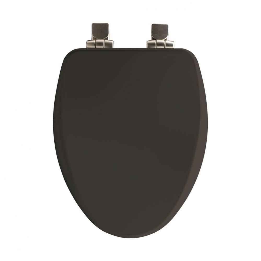 Alesio II Elongated High Density Enameled Wood Toilet Seat in Black with STA-TITE Seat Fastening S