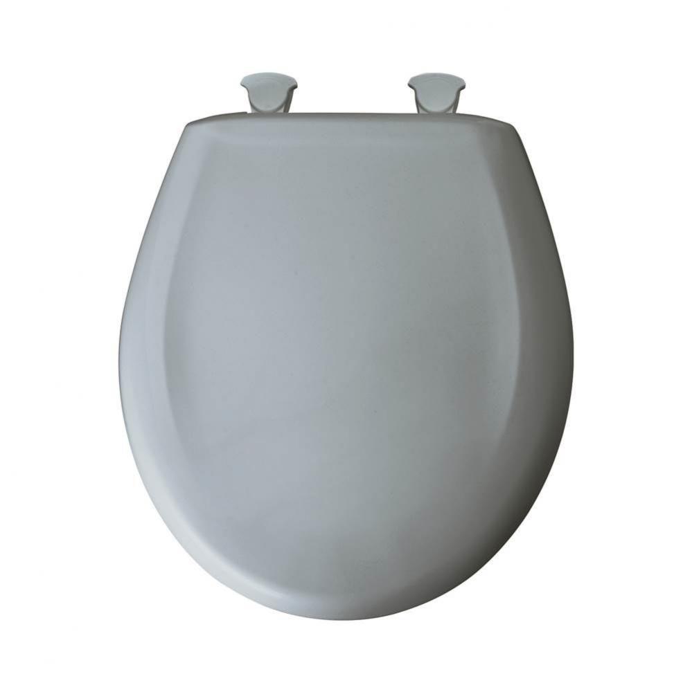 Round Plastic Toilet Seat in Cerulean Blue with STA-TITE Seat Fastening System, Easy-Clean &amp; C