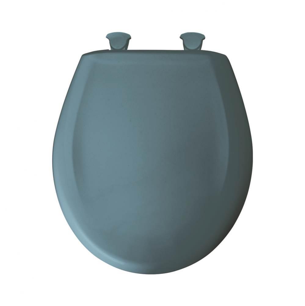 Round Plastic Toilet Seat in Island Sea with STA-TITE Seat Fastening System, Easy-Clean &amp; Chan