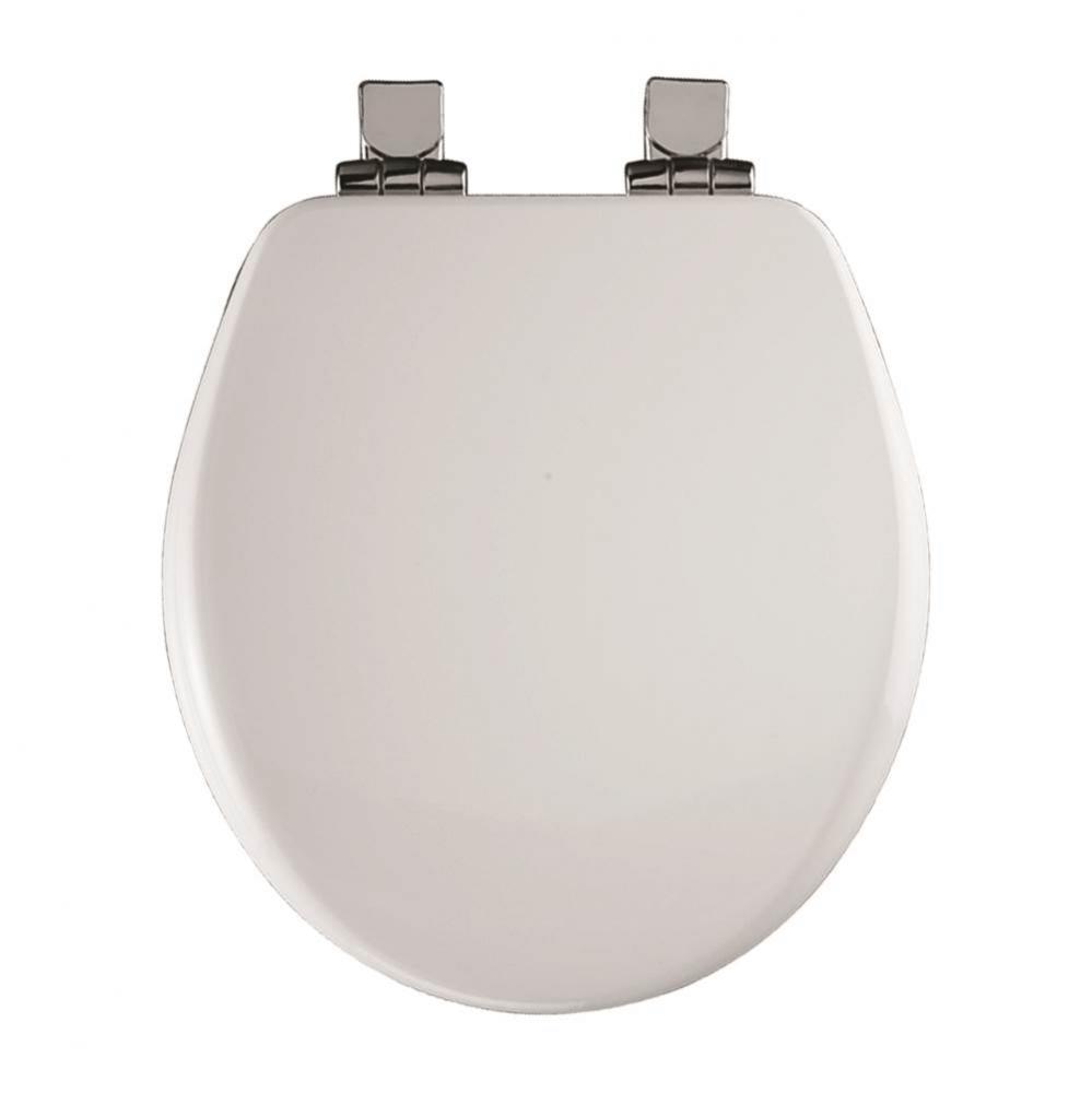 Alesio II Round High Density Enameled Wood Toilet Seat in White with STA-TITE Seat Fastening Syste