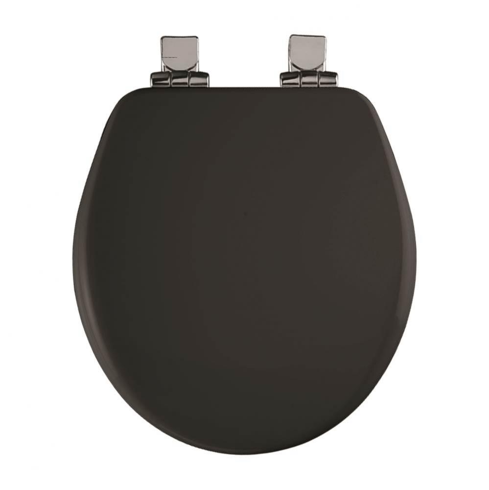 Alesio II Round High Density Enameled Wood Toilet Seat in Black with STA-TITE Seat Fastening Syste