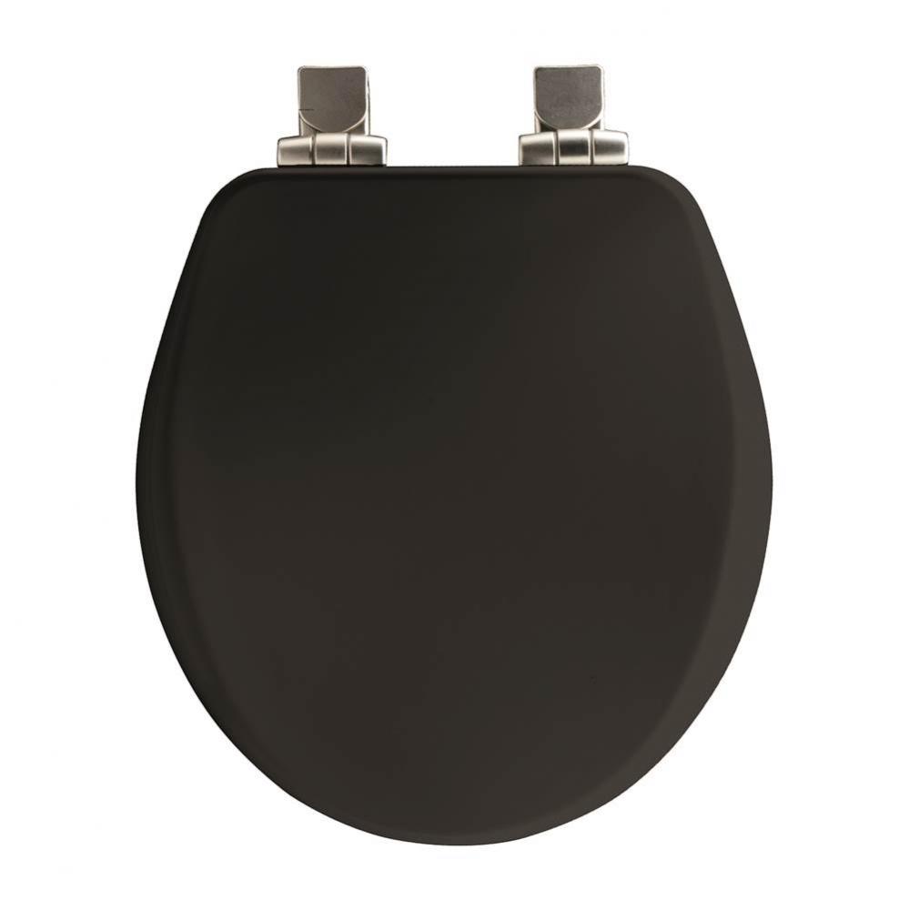 Alesio II Round High Density Enameled Wood Toilet Seat in Black with STA-TITE Seat Fastening Syste