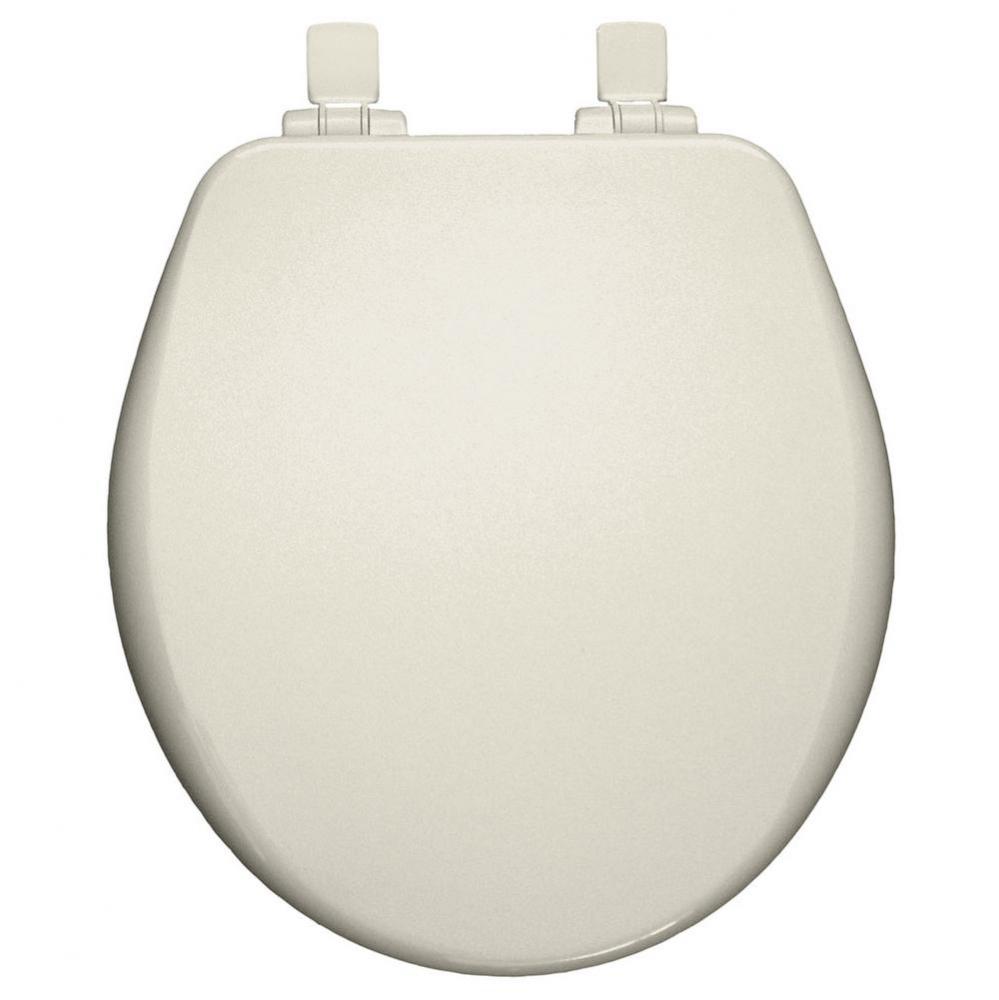 Alesio II Round High Density Enameled Wood Toilet Seat in Biscuit with STA-TITE Seat Fastening Sys