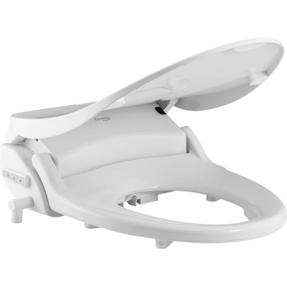 Renew PLUS Bidet Cleansing Spa Round Toilet Seat in White with iLumalight, Easy-Clean &amp; Change