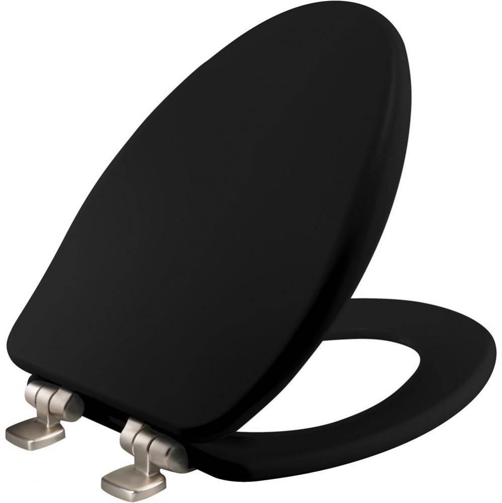 Bemis Alesio™ Elongated High Density™ Enameled Wood Toilet Seat in Black with STA-TITE&#xae; S