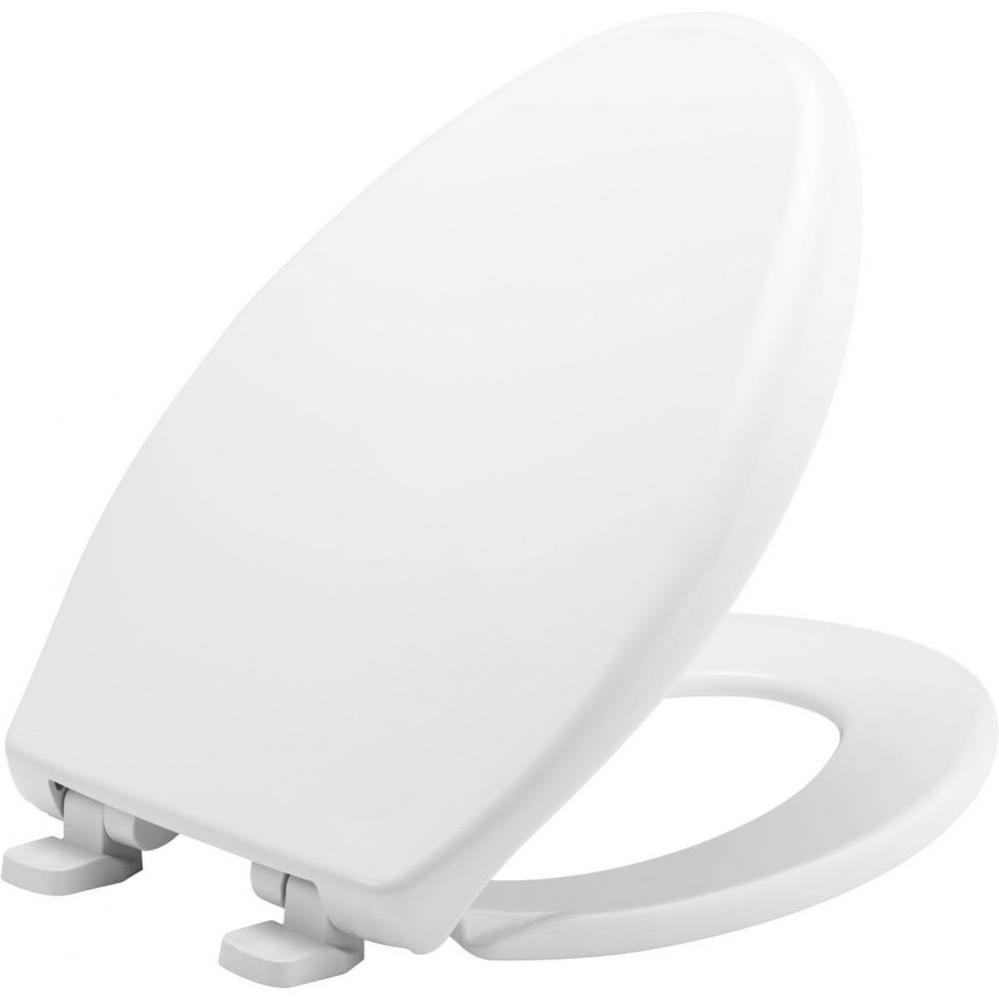 Elongated Plastic Toilet Seat with WhisperClose Hinge, STA-TITE Commercial Fastening System and Du