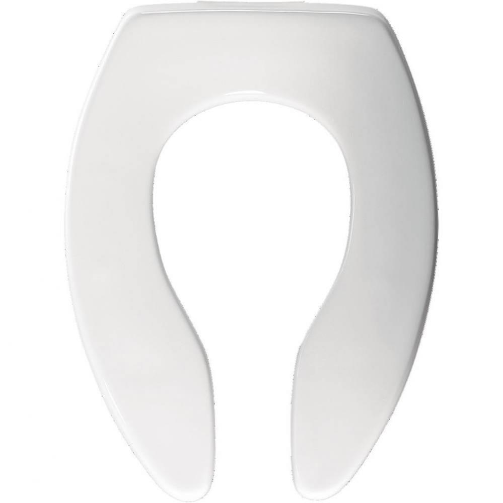 Elongated Commercial Plastic Open Front Less Cover Toilet Seat with STA-TITE Check Hinge and DuraG