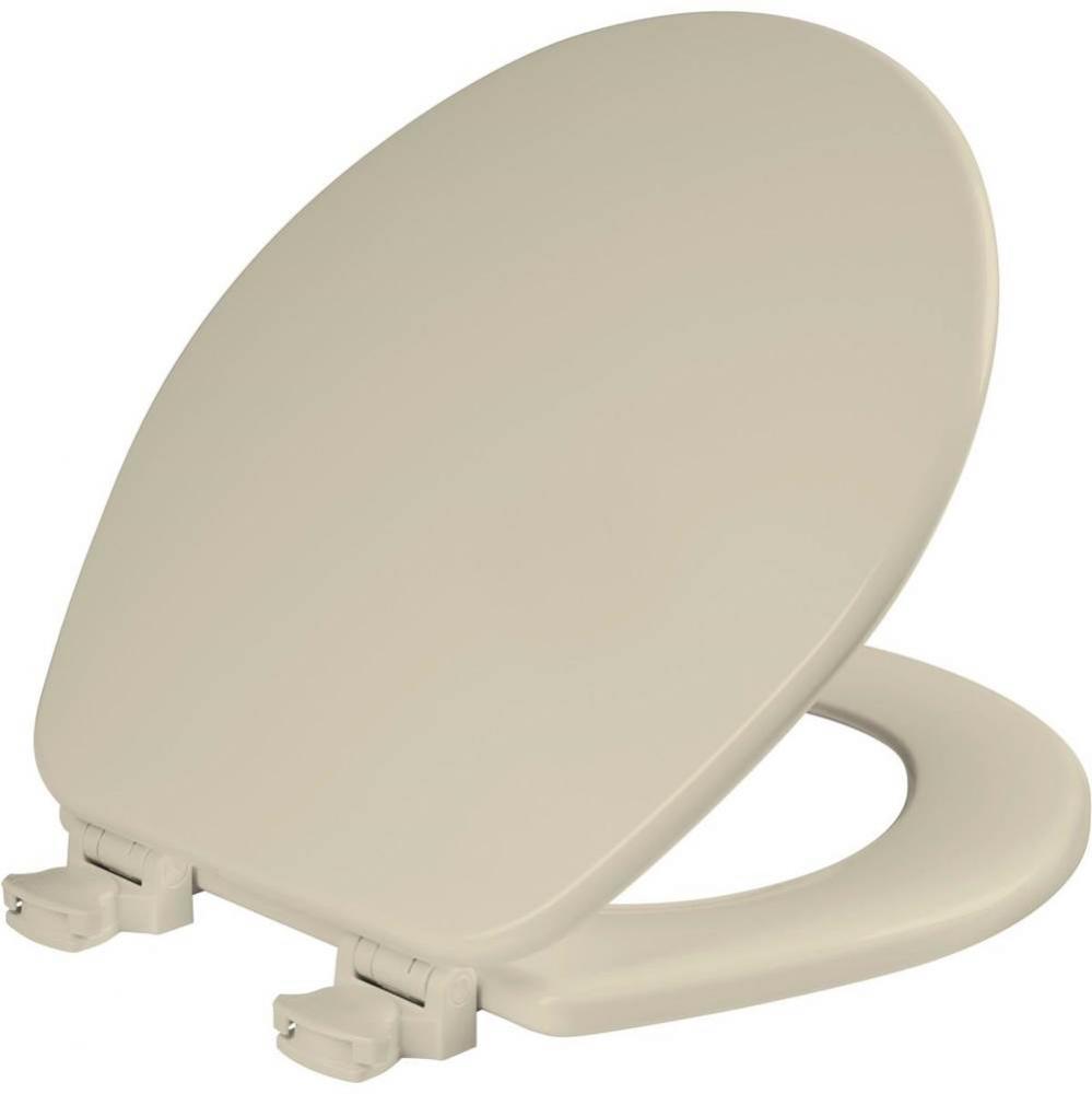 Church Round Enameled Wood Toilet Seat in Bone with Easy-Clean&#xae; Hinge