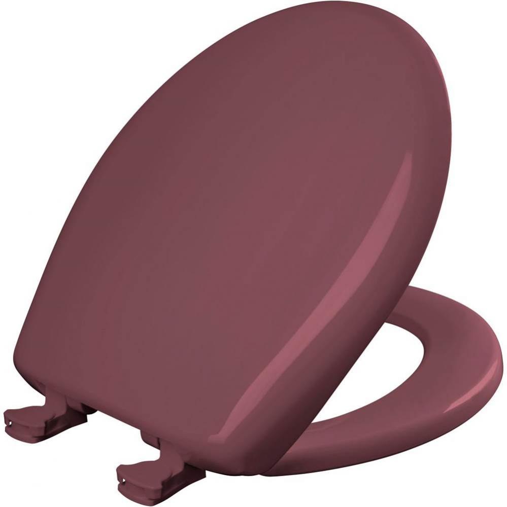 Round Plastic Toilet Seat with WhisperClose with EasyClean &amp; Change Hinge and STA-TITE in Rasp