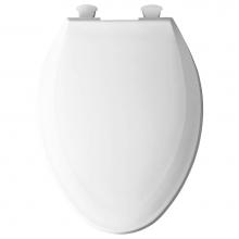 Bemis 1100EC 000 - Elongated Plastic Toilet Seat in White with Easy-Clean & Change Hinge