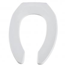 Bemis 1955CTJ 000 - Elongated Open Front Less Cover Commercial Plastic Toilet Seat in White with JUST-LIFT Check Hinge