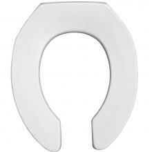 Bemis 2055SSCT 000 - Round Commercial Plastic Open Front Less Cover Toilet Seat with STA-TITE Self-Sustaining Check Hin