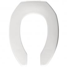 Bemis 2155CTJ 000 - Elongated Open Front Less Cover Commercial Plastic Toilet Seat in White with STA-TITE Commercial F