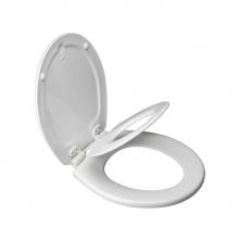 Bemis 483SLOW 000 - NextStep Child/Adult Round Toilet Seat in White with STA-TITE Seat Fastening System, Easy-Clean &a