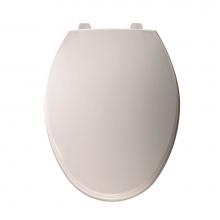 Bemis 7600TJ 000 - Elongated Hospitality Plastic Toilet Seat in White with JUST-LIFT and STA-TITE Commercial Fastenin
