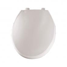 Bemis 760T 000 - Round Hospitality Plastic Toilet Seat in White with STA-TITE Commercial Fastening System