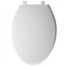 Bemis 7800TJDG 000 - Elongated Hospitality Plastic Toilet Seat in White with JUST-LIFT, STA-TITE Commercial Fastening S