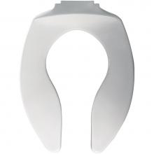 Bemis 9400CT 000 - Church Elongated Open Front Less Cover Commercial Plastic Posturemold® Toilet Seat in White w