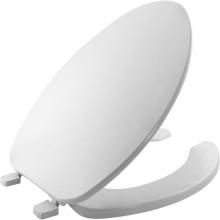 Bemis 175 000 - Elongated Commercial Plastic Open Front With Cover Toilet Seat with Top-Tite Hinge - White
