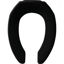 Bemis 295SSCT 047 - Church Elongated Open Front Less Cover Commercial Plastic Toilet Seat in Black with STA-TITE®