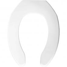 Bemis 7B1055 000 - Elongated Commercial Plastic Open Front Less Cover Toilet Seat with Check Hinge - White