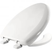 Bemis 7B1250TTA 000 - Elongated Commercial Plastic Open Front With Cover Toilet Seat with Top-Tite Hinge - White